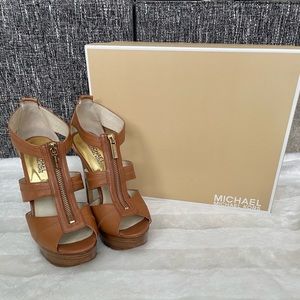 Camel Michael Kors Platform Heels